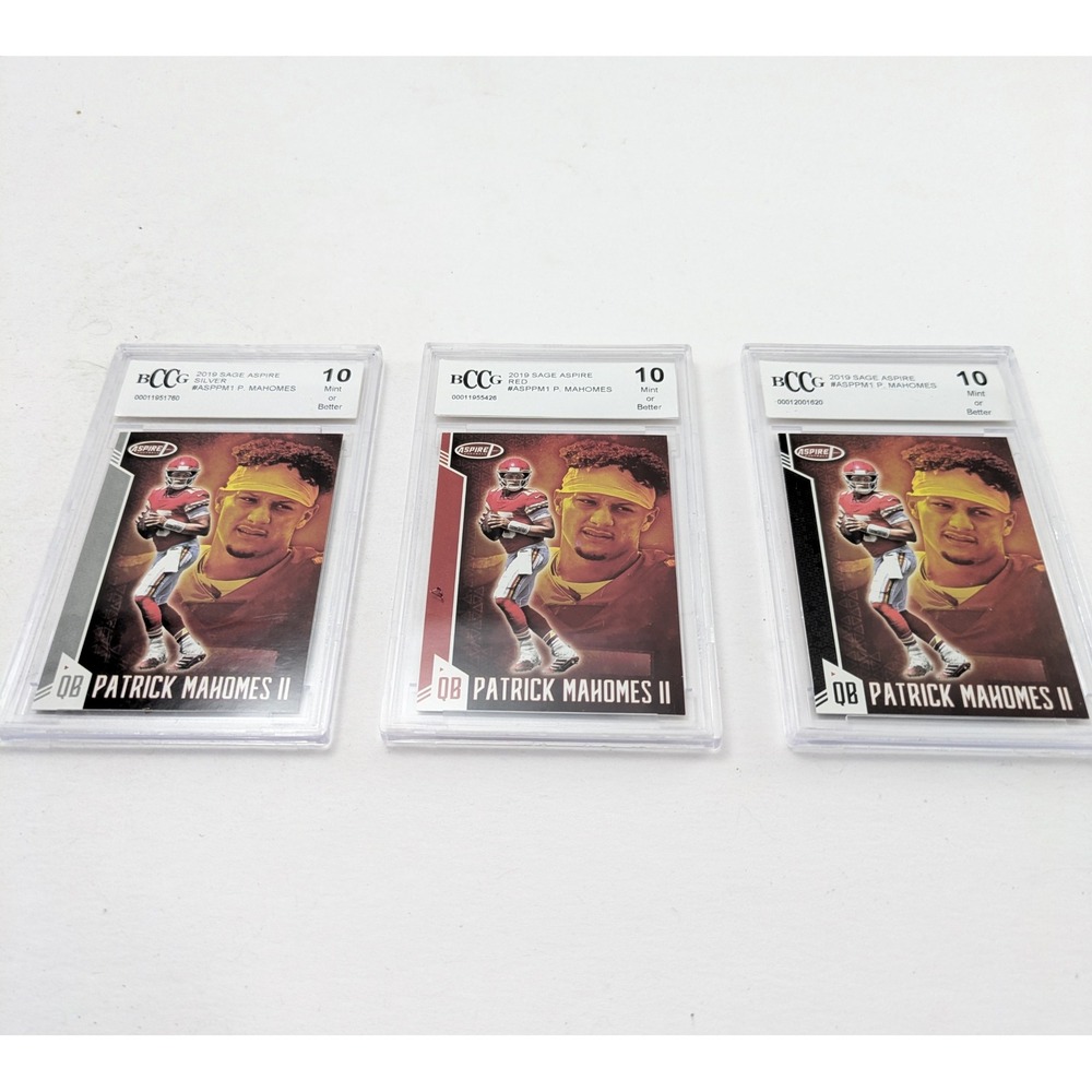 LOT OF 3 SAGE Aspire 2019 Patrick Mahomes II Red Silver Black #ASPPM1 Chief BCCG